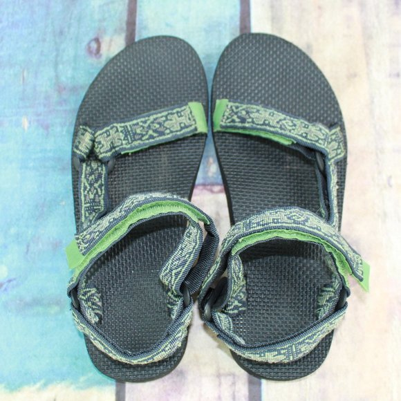 Teva Green Printed Nylon Ankle Strap Sport Outdoor Sandals Size US 8 - Picture 6 of 9